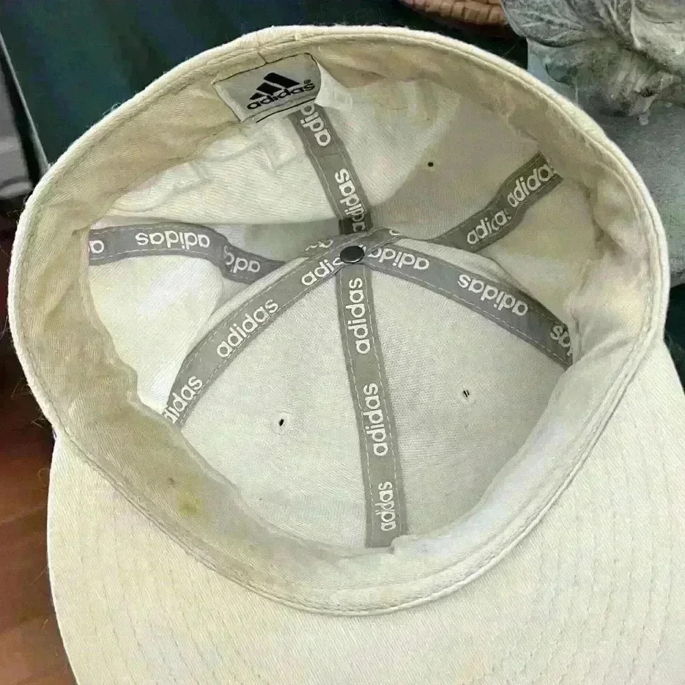 Adidas Cream colored/ white logo hat size 7 1/4 - Picture 4 of 6